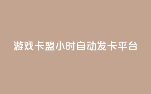 游戏卡盟24小时自动发卡平台 - 24小时自动发卡，畅享游戏乐趣。  第1张