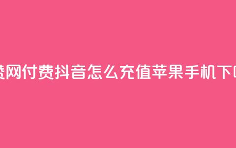 QQ秒赞网付费 - 抖音怎么充值苹果手机  第1张 QQ秒赞网付费 - 抖音怎么充值苹果手机  第1张
