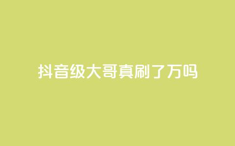 抖音60级大哥真刷了2000万吗 - 抖音60级大哥真实花费2000万吗揭秘~  第1张 抖音60级大哥真刷了2000万吗 - 抖音60级大哥真实花费2000万吗揭秘~  第1张