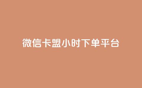微信卡盟24小时下单平台 - 24小时便捷下单的微信卡盟平台揭秘!  第1张 微信卡盟24小时下单平台 - 24小时便捷下单的微信卡盟平台揭秘!  第1张