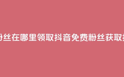 抖音免费粉丝在哪里领取(抖音免费粉丝获取指南)  第1张 抖音免费粉丝在哪里领取(抖音免费粉丝获取指南)  第1张