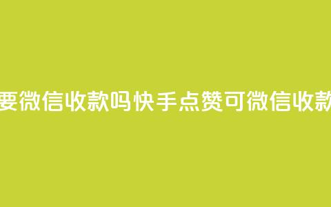 快手点赞要微信收款吗 - 快手点赞可微信收款吗？。  第1张