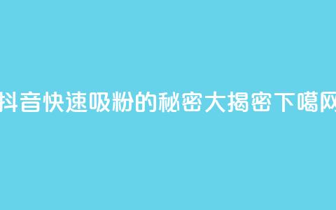 抖音快速吸粉的秘密大揭密 第1张 抖音快速吸粉的秘密大揭密 第1张