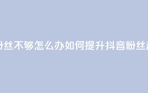 抖音有效粉丝不够500怎么办(如何提升抖音粉丝超过500)  第1张 抖音有效粉丝不够500怎么办(如何提升抖音粉丝超过500)  第1张