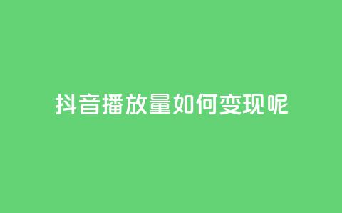 抖音播放量如何变现呢 - 抖音播放量如何实现盈利秘诀分享!  第1张 抖音播放量如何变现呢 - 抖音播放量如何实现盈利秘诀分享!  第1张