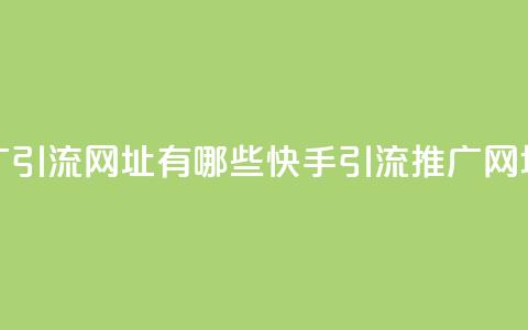 快手推广引流网址有哪些(快手引流推广网址有哪些-精选)  第1张 快手推广引流网址有哪些(快手引流推广网址有哪些-精选)  第1张