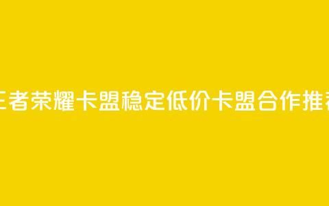 王者荣耀卡盟 稳定低价卡盟合作推荐  第1张 王者荣耀卡盟 稳定低价卡盟合作推荐  第1张