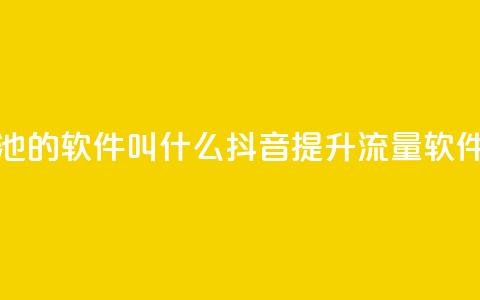 抖音涨流量池的软件叫什么(抖音提升流量软件名称)  第1张 抖音涨流量池的软件叫什么(抖音提升流量软件名称)  第1张