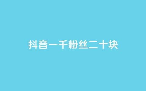抖音一千粉丝二十块 - 抖音千粉丝能赚二十元的秘密揭秘!  第1张 抖音一千粉丝二十块 - 抖音千粉丝能赚二十元的秘密揭秘!  第1张