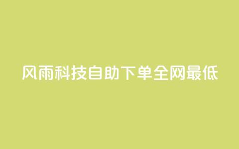 风雨科技自助下单全网最低 - 风雨科技提供全网最优自助下单服务!  第1张 风雨科技自助下单全网最低 - 风雨科技提供全网最优自助下单服务!  第1张