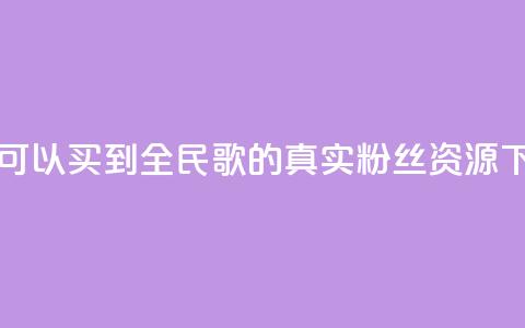 哪里可以买到全民K歌的真实粉丝资源 第1张 哪里可以买到全民K歌的真实粉丝资源 第1张