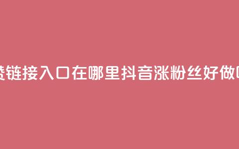 快手点赞链接入口在哪里 - 抖音涨粉丝好做吗  第1张 快手点赞链接入口在哪里 - 抖音涨粉丝好做吗  第1张