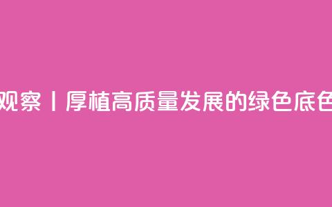 时政微观察丨厚植高质量发展的绿色底色  第1张 时政微观察丨厚植高质量发展的绿色底色  第1张