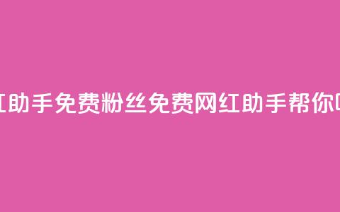 网红助手免费粉丝(免费网红助手帮你吸粉)  第1张 网红助手免费粉丝(免费网红助手帮你吸粉)  第1张