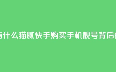 快手买的手机靓号有什么猫腻 - 快手购买手机靓号背后的潜规则揭秘~  第1张 快手买的手机靓号有什么猫腻 - 快手购买手机靓号背后的潜规则揭秘~  第1张