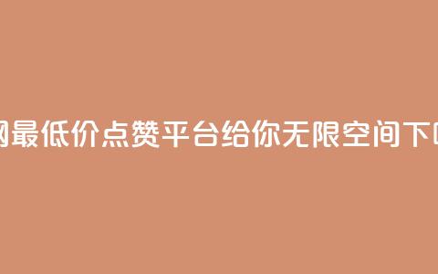 全网最低价点赞平台，给你无限空间  第1张
