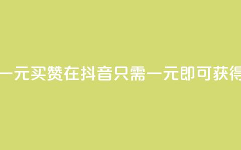 抖音这么一元买1000赞 - 在抖音，只需一元，即可获得1000赞！！  第1张