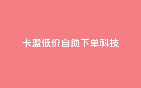 卡盟低价自助下单科技 - 低价自助服务助力卡盟轻松下单!  第1张 卡盟低价自助下单科技 - 低价自助服务助力卡盟轻松下单!  第1张