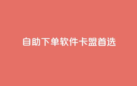 自助下单软件——卡盟首选  第1张 自助下单软件——卡盟首选  第1张