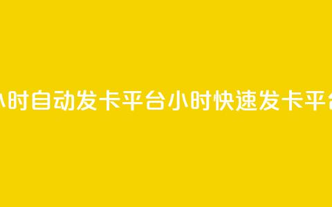 24小时自动发卡平台(24小时快速发卡平台)  第1张 24小时自动发卡平台(24小时快速发卡平台)  第1张