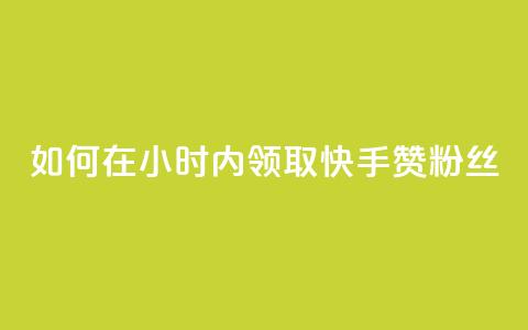 如何在24小时内领取快手赞粉丝?  第1张 如何在24小时内领取快手赞粉丝?  第1张