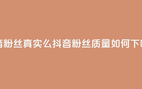 抖音粉丝真实么 - 抖音粉丝质量如何?~  第1张 抖音粉丝真实么 - 抖音粉丝质量如何?~  第1张