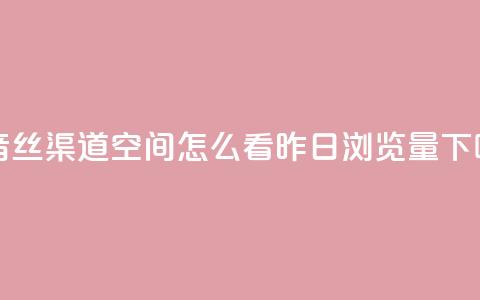 抖音丝渠道 - qq空间怎么看昨日浏览量  第1张 抖音丝渠道 - qq空间怎么看昨日浏览量  第1张
