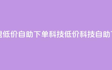 卡盟低价自助下单科技(低价科技自助下单)  第1张 卡盟低价自助下单科技(低价科技自助下单)  第1张