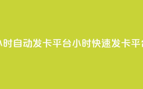 24小时自动发卡平台(24小时快速发卡平台)  第1张 24小时自动发卡平台(24小时快速发卡平台)  第1张