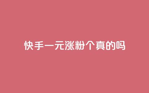 快手一元涨粉1000个真的吗?  第1张 快手一元涨粉1000个真的吗?  第1张