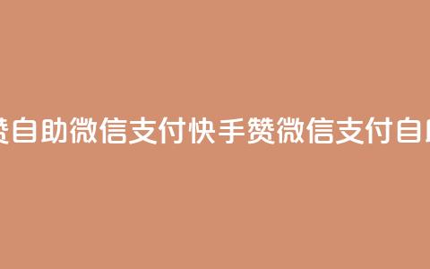 快手赞自助微信支付(快手赞微信支付自助使用)  第1张 快手赞自助微信支付(快手赞微信支付自助使用)  第1张