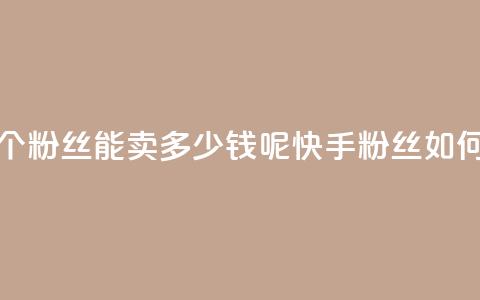 快手1000个粉丝能卖多少钱呢(快手1000粉丝如何赚钱) 第1张 快手1000个粉丝能卖多少钱呢(快手1000粉丝如何赚钱) 第1张
