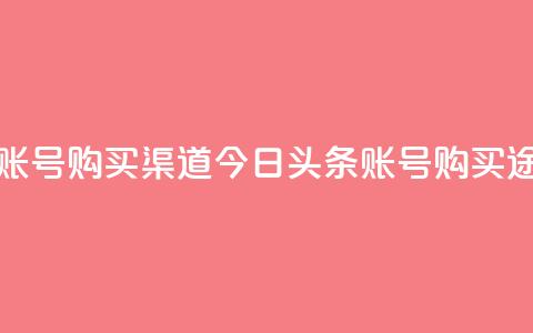 今日头条账号购买渠道(今日头条账号购买途径)  第1张 今日头条账号购买渠道(今日头条账号购买途径)  第1张