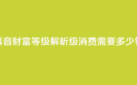 抖音财富等级解析:24级消费需要多少钱  第1张 抖音财富等级解析:24级消费需要多少钱  第1张