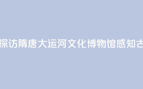 【何以中国 行走河南】探访隋唐大运河文化博物馆 感知古代“水上高铁”  第1张