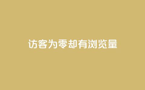 qq访客为零却有浏览量 - 访客数为零却依然有浏览量的原因解析~  第1张 qq访客为零却有浏览量 - 访客数为零却依然有浏览量的原因解析~  第1张