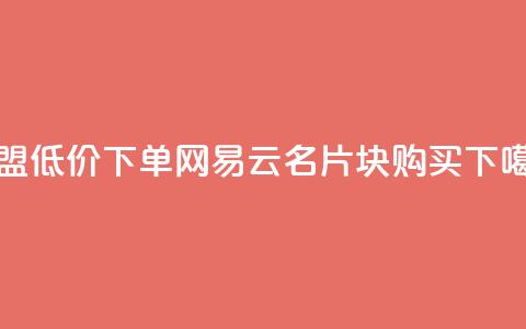卡盟低价下单网易云 - QQ名片1块10000购买  第1张 卡盟低价下单网易云 - QQ名片1块10000购买  第1张