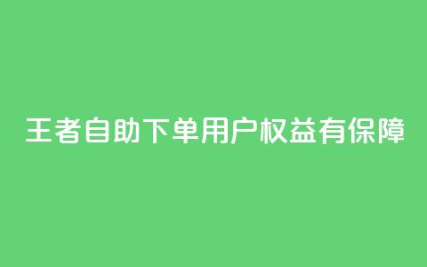 王者自助下单，用户权益有保障  第1张