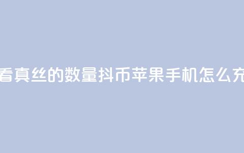 抖音怎么看真丝的数量 - 抖币苹果手机怎么充值  第1张 抖音怎么看真丝的数量 - 抖币苹果手机怎么充值  第1张