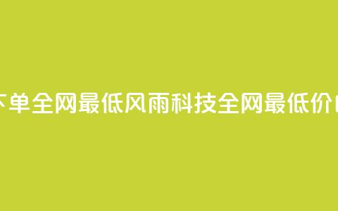 风雨科技自助下单全网最低(风雨科技:全网最低价自助下单)  第1张 风雨科技自助下单全网最低(风雨科技:全网最低价自助下单)  第1张
