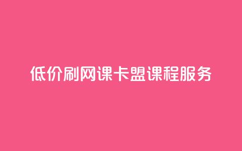 低价刷网课，卡盟课程服务  第1张