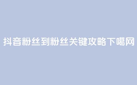 抖音100粉丝到900粉丝关键攻略  第1张 抖音100粉丝到900粉丝关键攻略  第1张