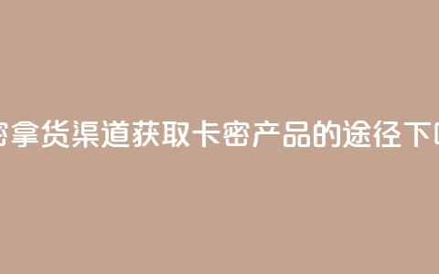卡密拿货渠道 - 获取卡密产品的途径!  第1张 卡密拿货渠道 - 获取卡密产品的途径!  第1张