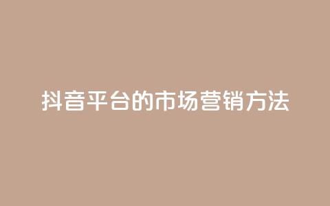 抖音平台的市场营销方法 - 抖音市场营销策略解析与实施指南!  第1张 抖音平台的市场营销方法 - 抖音市场营销策略解析与实施指南!  第1张