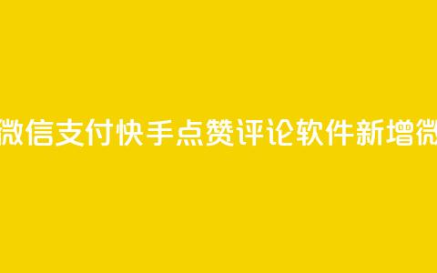 快手点赞评论软件微信支付 - 快手点赞评论软件新增微信支付功能~  第1张 快手点赞评论软件微信支付 - 快手点赞评论软件新增微信支付功能~  第1张