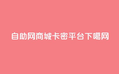 自助网商城卡密平台  第1张 自助网商城卡密平台  第1张
