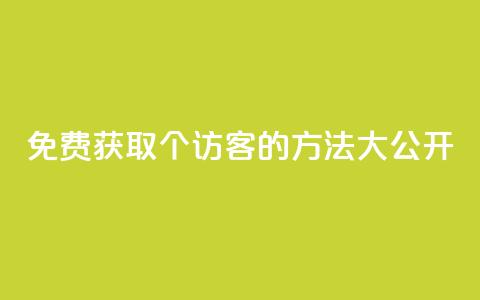 免费获取100个访客的方法大公开  第1张 免费获取100个访客的方法大公开  第1张