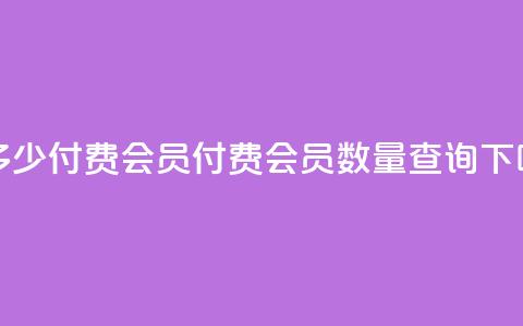 qq有多少付费会员(qq付费会员数量查询)  第1张 qq有多少付费会员(qq付费会员数量查询)  第1张