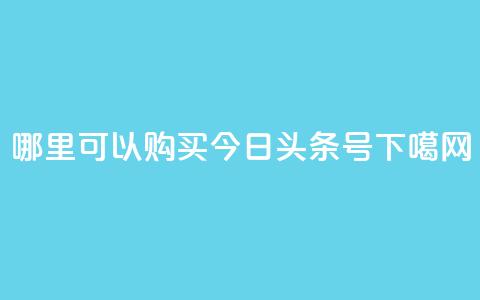 哪里可以购买今日头条号? 第1张 哪里可以购买今日头条号? 第1张