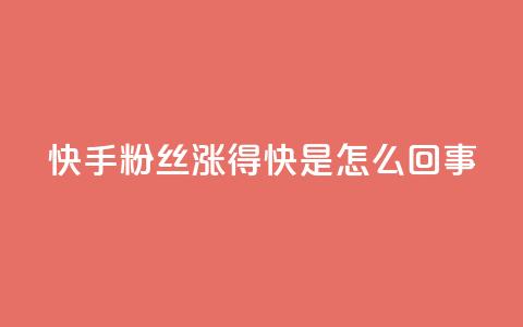 快手粉丝涨得快是怎么回事 - QQ动态怎么开秒赞  第1张 快手粉丝涨得快是怎么回事 - QQ动态怎么开秒赞  第1张